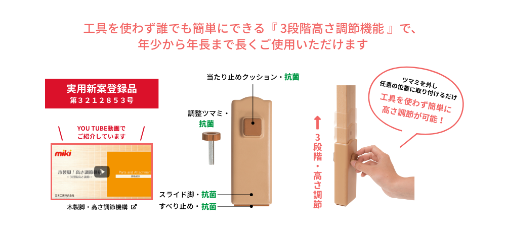 抗ウィルメラ高さ調節テーブル 抗菌・抗ウイルスシリーズ ｜ 三木工業株式会社 園児用机,園児用椅子など保育・教育備品の企画・開発と製造・販売